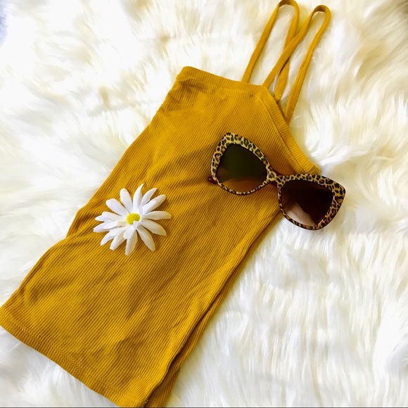 NWOT PST By Project Social T Mustard Tank Top, L - Picture 5 of 5